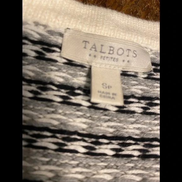 Talbots Cardigan Cotton Full Zip Fair Isle - Picture 4 of 7
